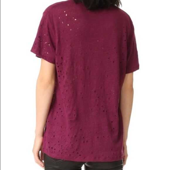 IRO Holey Tee in Wine Small - Picture 2 of 10
